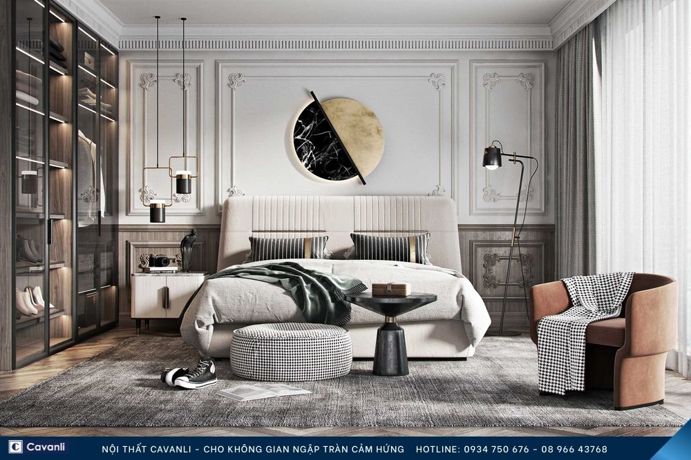 Thiết kế thi công nội thất phòng ngủ đẹp, liên hệ nội thất Cavanli