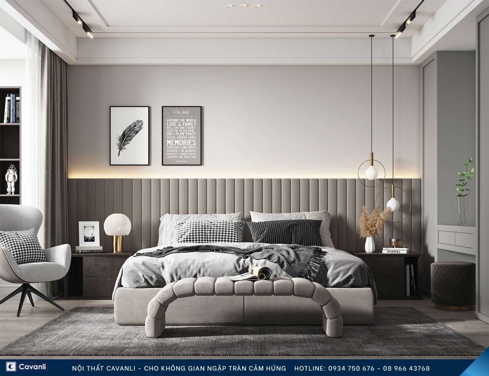Thiết kế thi công nội thất phòng ngủ đẹp, liên hệ nội thất Cavanli