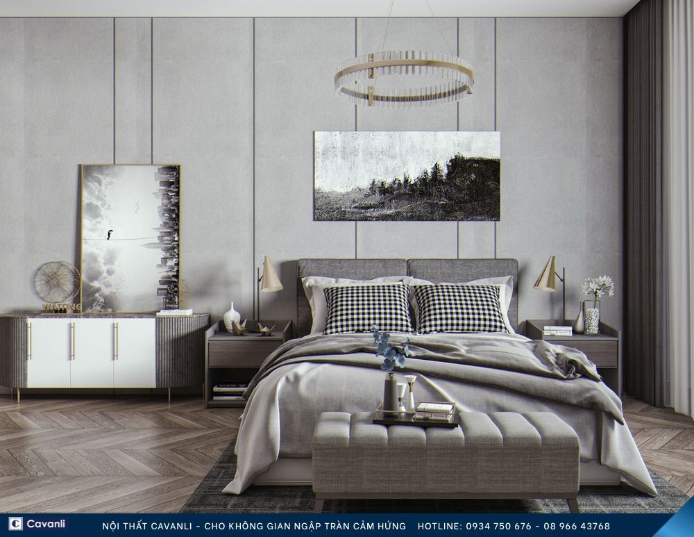 Thiết kế thi công nội thất phòng ngủ đẹp, liên hệ nội thất Cavanli
