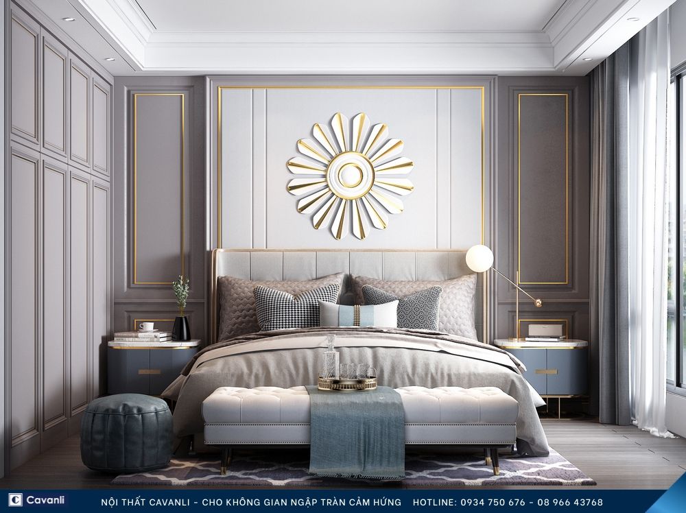 Thiết kế thi công nội thất phòng ngủ đẹp, liên hệ nội thất Cavanli