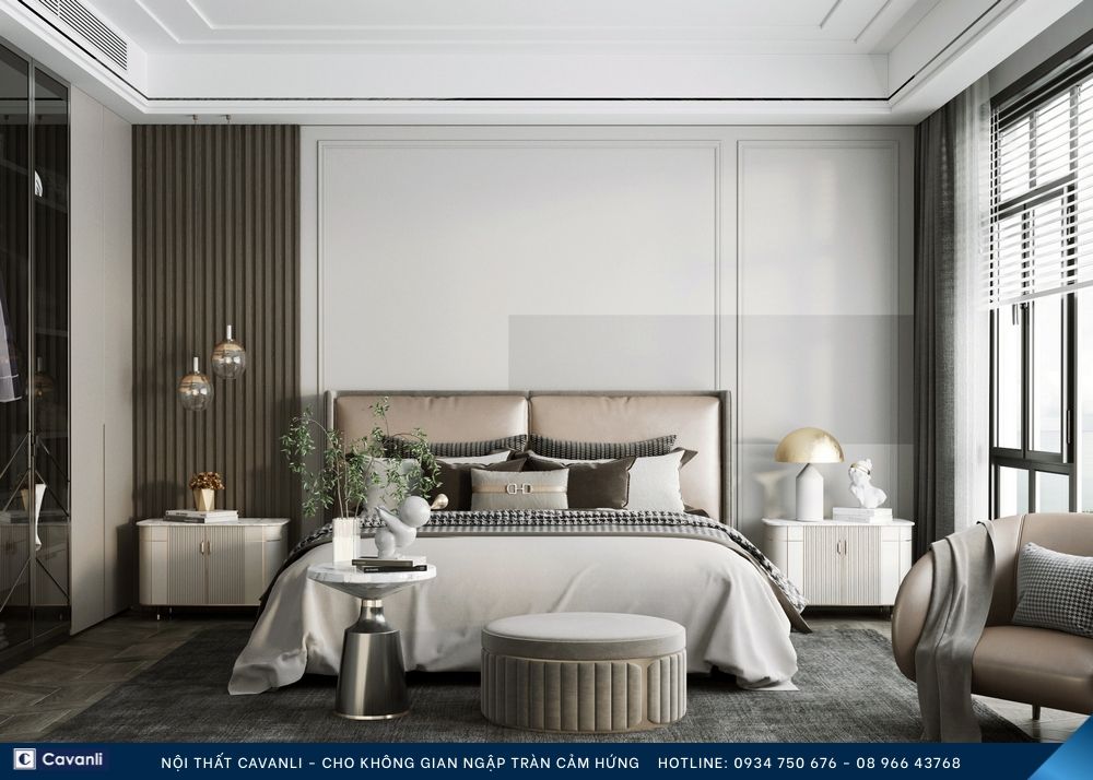 Thiết kế thi công nội thất phòng ngủ đẹp, liên hệ nội thất Cavanli