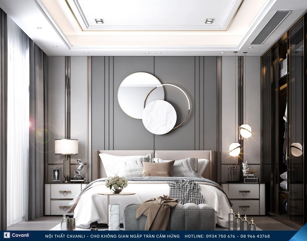 Thiết kế thi công nội thất phòng ngủ đẹp, liên hệ nội thất Cavanli