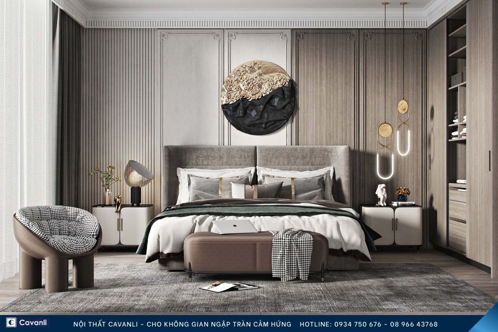Thiết kế thi công nội thất phòng ngủ đẹp, liên hệ nội thất Cavanli