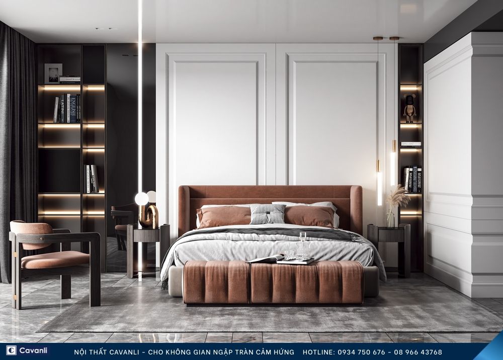 Thiết kế thi công nội thất phòng ngủ đẹp, liên hệ nội thất Cavanli
