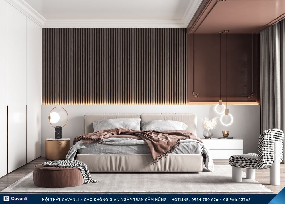 Thiết kế thi công nội thất phòng ngủ đẹp, liên hệ nội thất Cavanli