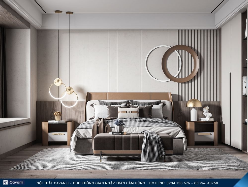 Thiết kế thi công nội thất phòng ngủ đẹp, liên hệ nội thất Cavanli