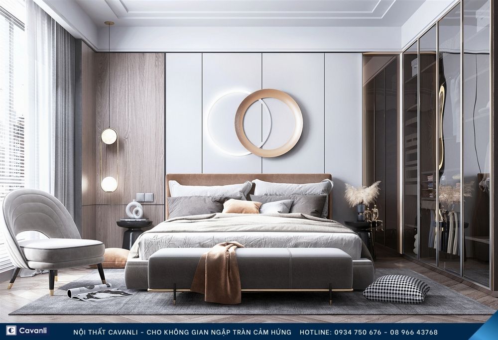 Thiết kế thi công nội thất phòng ngủ đẹp, liên hệ nội thất Cavanli