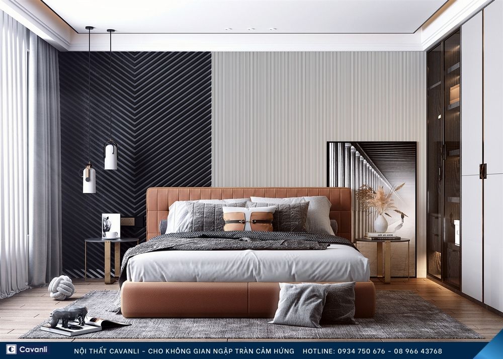 Thiết kế thi công nội thất phòng ngủ đẹp, liên hệ nội thất Cavanli