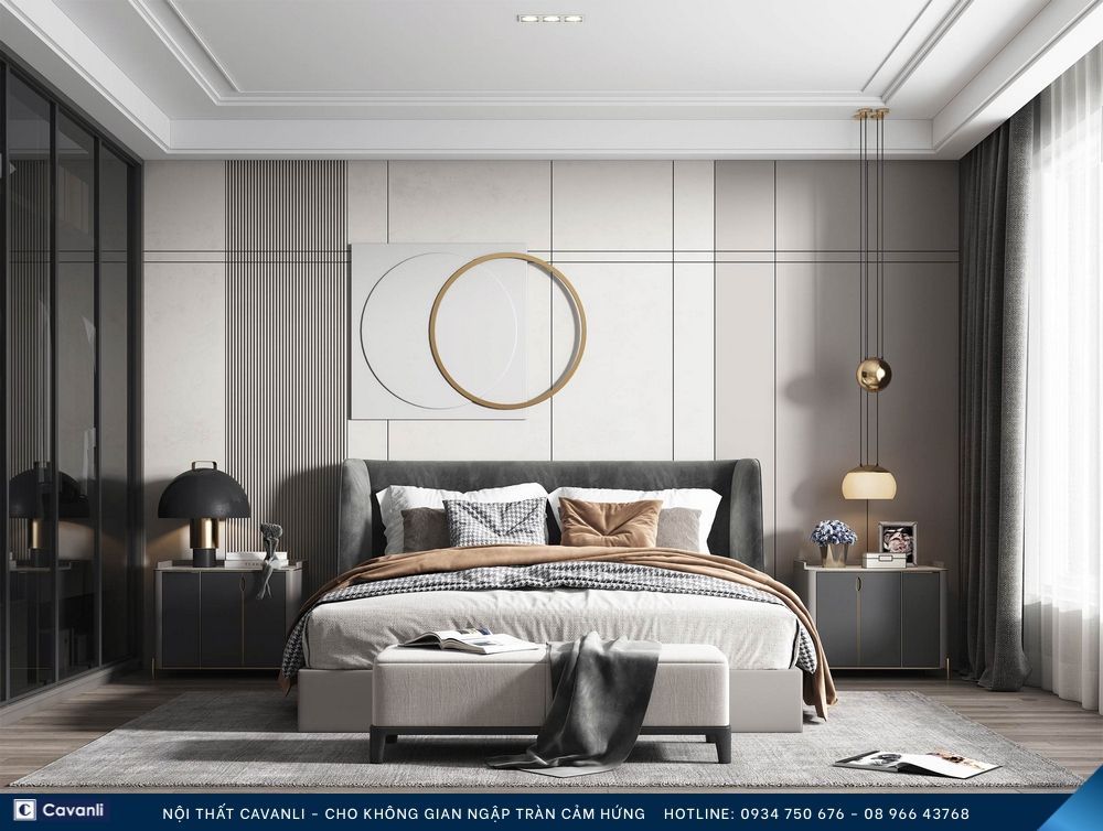Thiết kế thi công nội thất phòng ngủ đẹp, liên hệ nội thất Cavanli