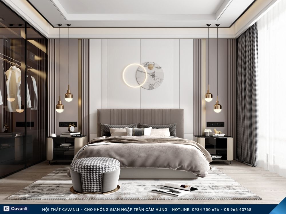 Thiết kế thi công nội thất phòng ngủ đẹp, liên hệ nội thất Cavanli