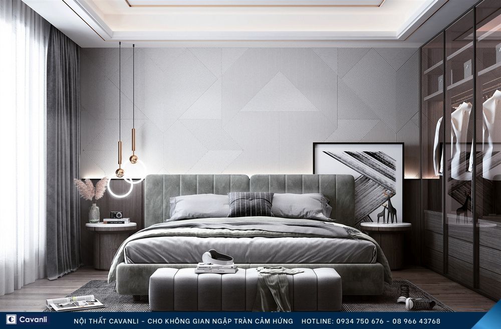 Thiết kế thi công nội thất phòng ngủ đẹp, liên hệ nội thất Cavanli