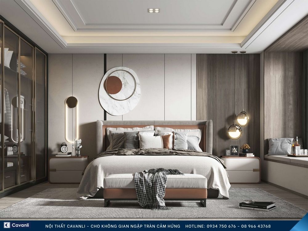 Thiết kế thi công nội thất phòng ngủ đẹp, liên hệ nội thất Cavanli