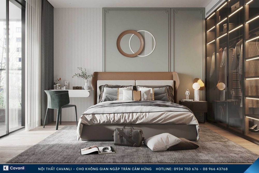 Thiết kế thi công nội thất phòng ngủ đẹp, liên hệ nội thất Cavanli