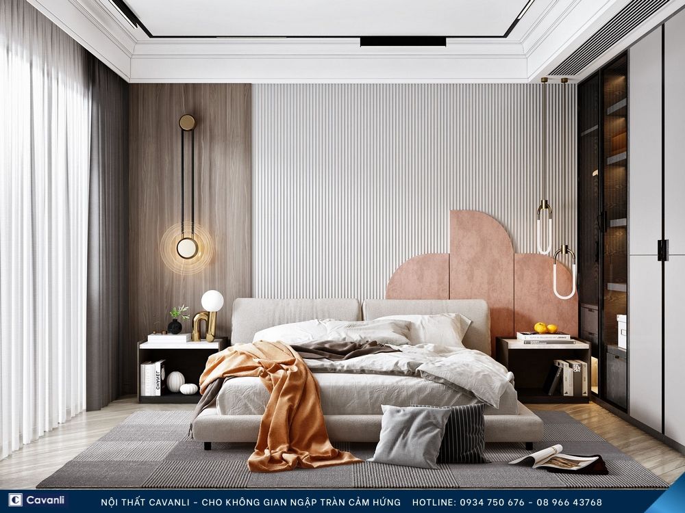 Thiết kế thi công nội thất phòng ngủ đẹp, liên hệ nội thất Cavanli
