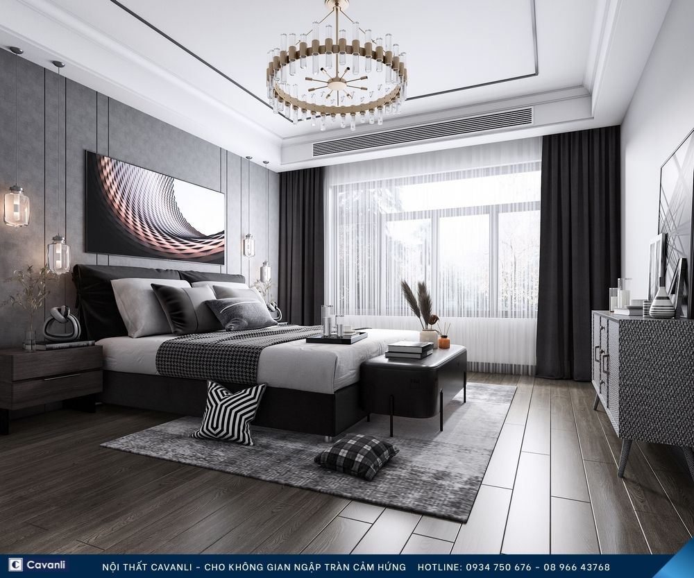 Thiết kế thi công nội thất phòng ngủ đẹp, liên hệ nội thất Cavanli