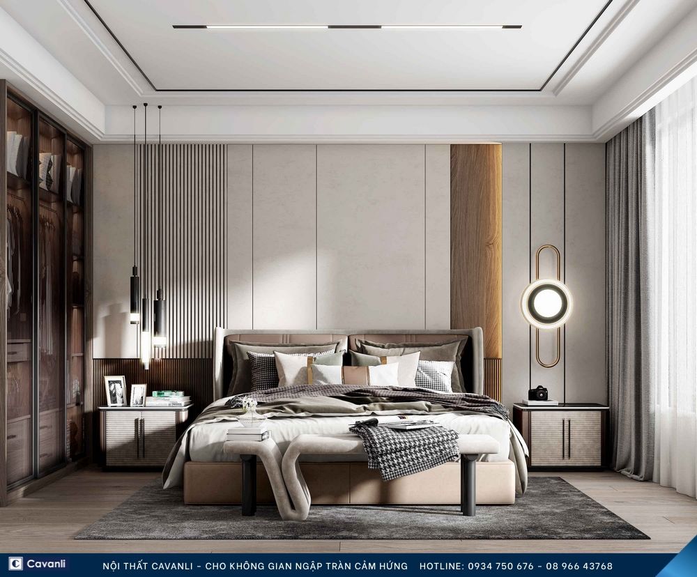 Thiết kế thi công nội thất phòng ngủ đẹp, liên hệ nội thất Cavanli