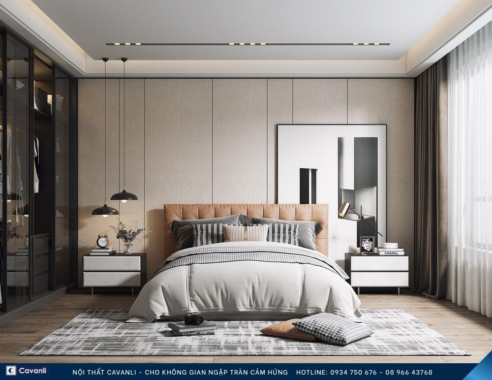 Thiết kế thi công nội thất phòng ngủ đẹp, liên hệ nội thất Cavanli