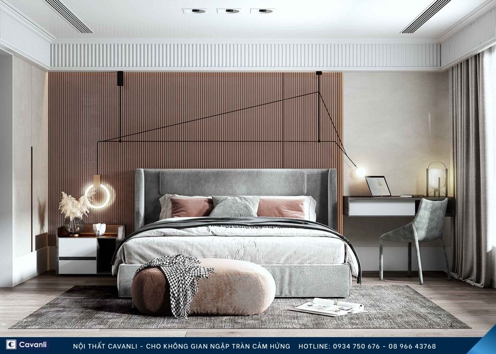 Thiết kế thi công nội thất phòng ngủ đẹp, liên hệ nội thất Cavanli