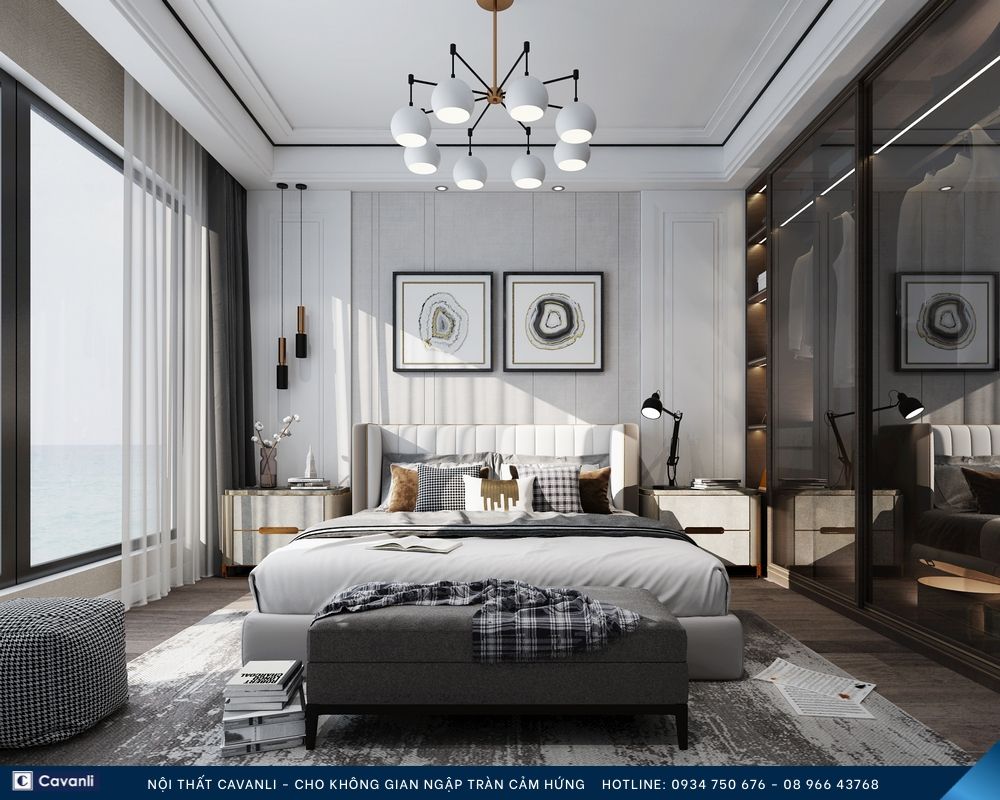 Thiết kế thi công nội thất phòng ngủ đẹp, liên hệ nội thất Cavanli