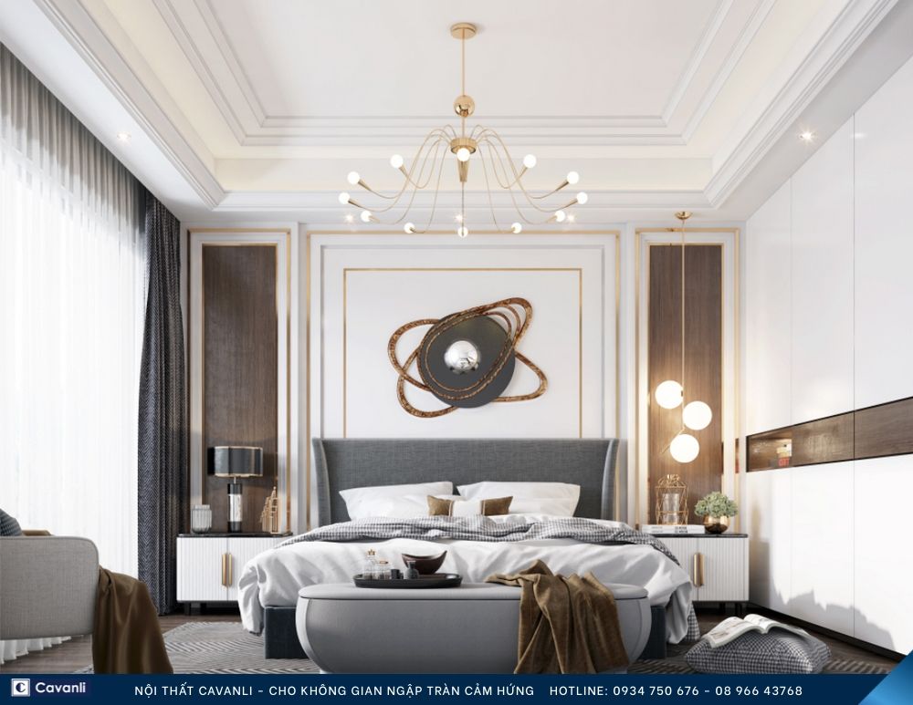 Thiết kế thi công nội thất phòng ngủ đẹp, liên hệ nội thất Cavanli