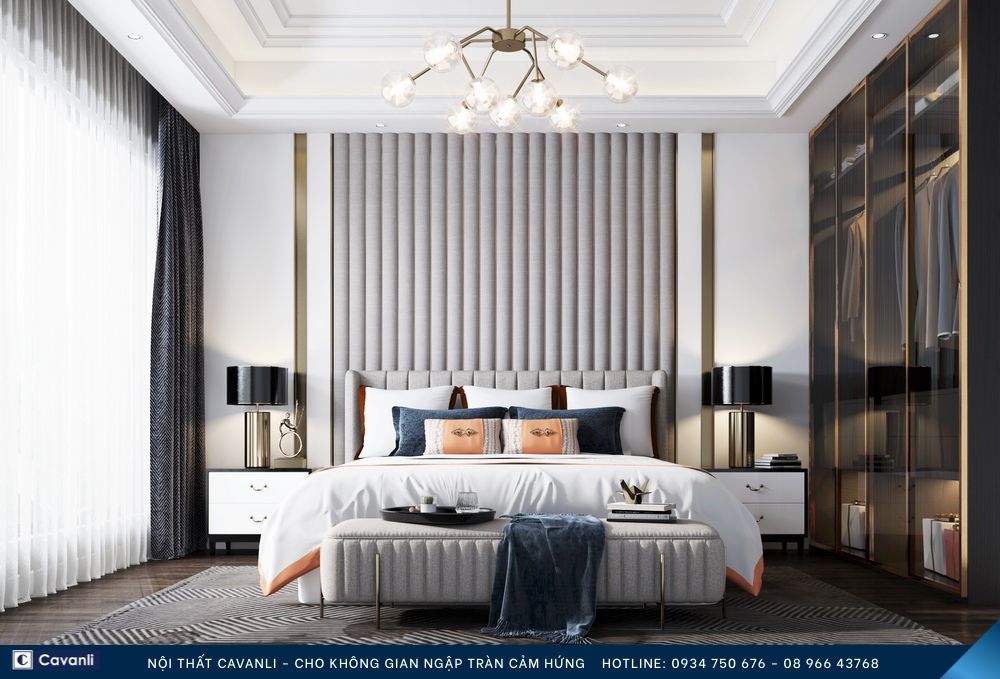 Thiết kế thi công nội thất phòng ngủ đẹp, liên hệ nội thất Cavanli