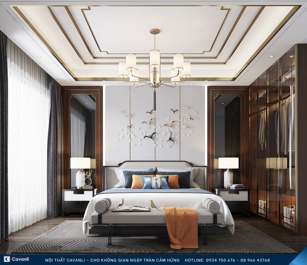 Thiết kế thi công nội thất phòng ngủ đẹp, liên hệ nội thất Cavanli