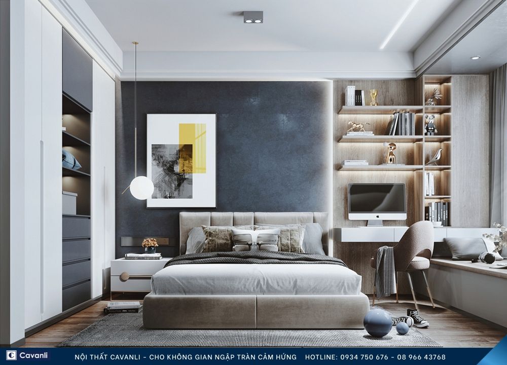 Thiết kế thi công nội thất phòng ngủ đẹp, liên hệ nội thất Cavanli