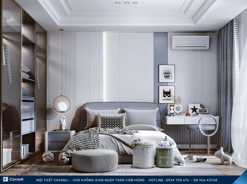 Thiết kế thi công nội thất phòng ngủ đẹp, liên hệ nội thất Cavanli