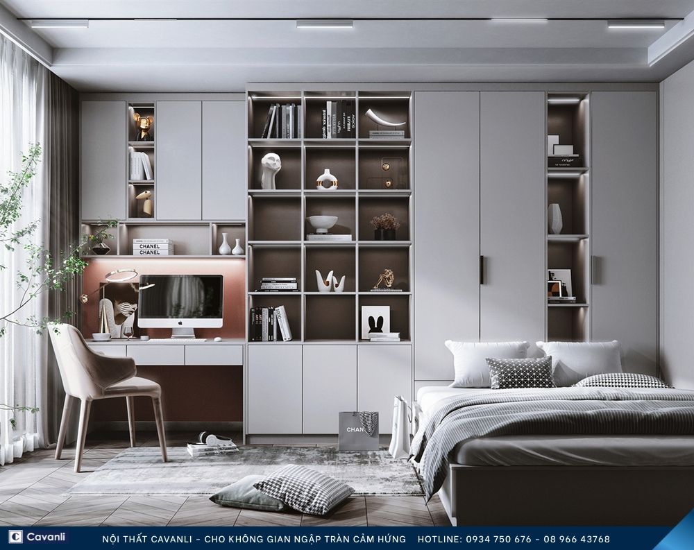 Thiết kế thi công nội thất phòng ngủ đẹp, liên hệ nội thất Cavanli