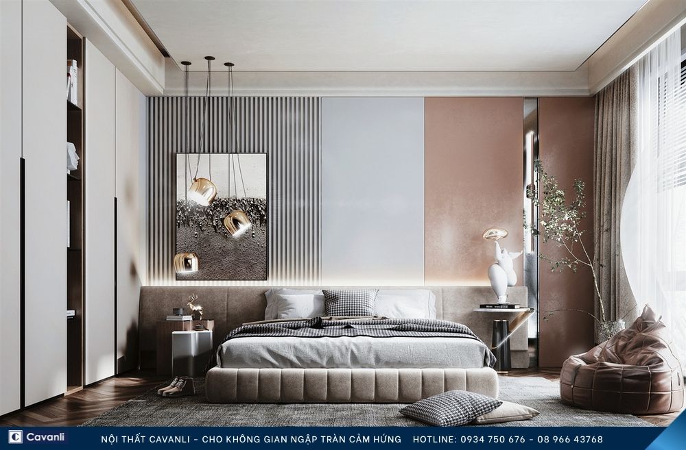 Thiết kế thi công nội thất phòng ngủ đẹp, liên hệ nội thất Cavanli