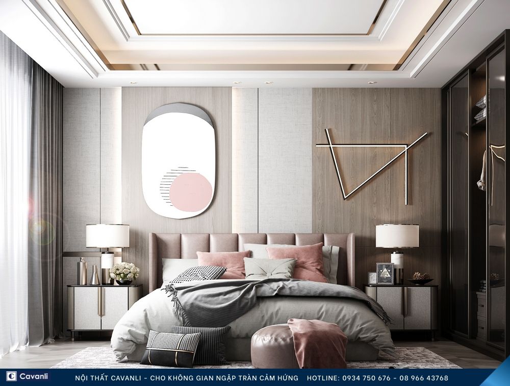 Thiết kế thi công nội thất phòng ngủ đẹp, liên hệ nội thất Cavanli