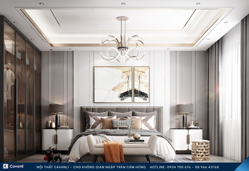 Thiết kế thi công nội thất phòng ngủ đẹp, liên hệ nội thất Cavanli
