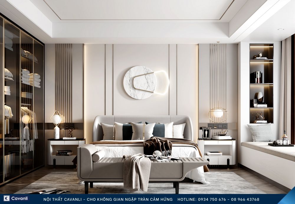 Thiết kế thi công nội thất phòng ngủ đẹp, liên hệ nội thất Cavanli