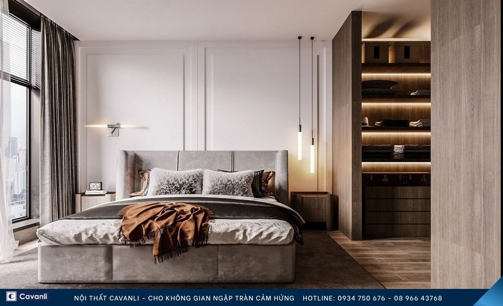 Thiết kế thi công nội thất phòng ngủ đẹp, liên hệ nội thất Cavanli