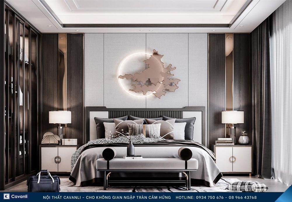 Thiết kế thi công nội thất phòng ngủ đẹp, liên hệ nội thất Cavanli