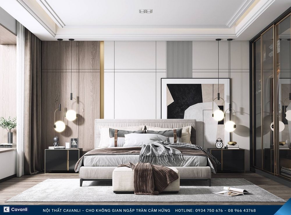 Thiết kế thi công nội thất phòng ngủ đẹp, liên hệ nội thất Cavanli