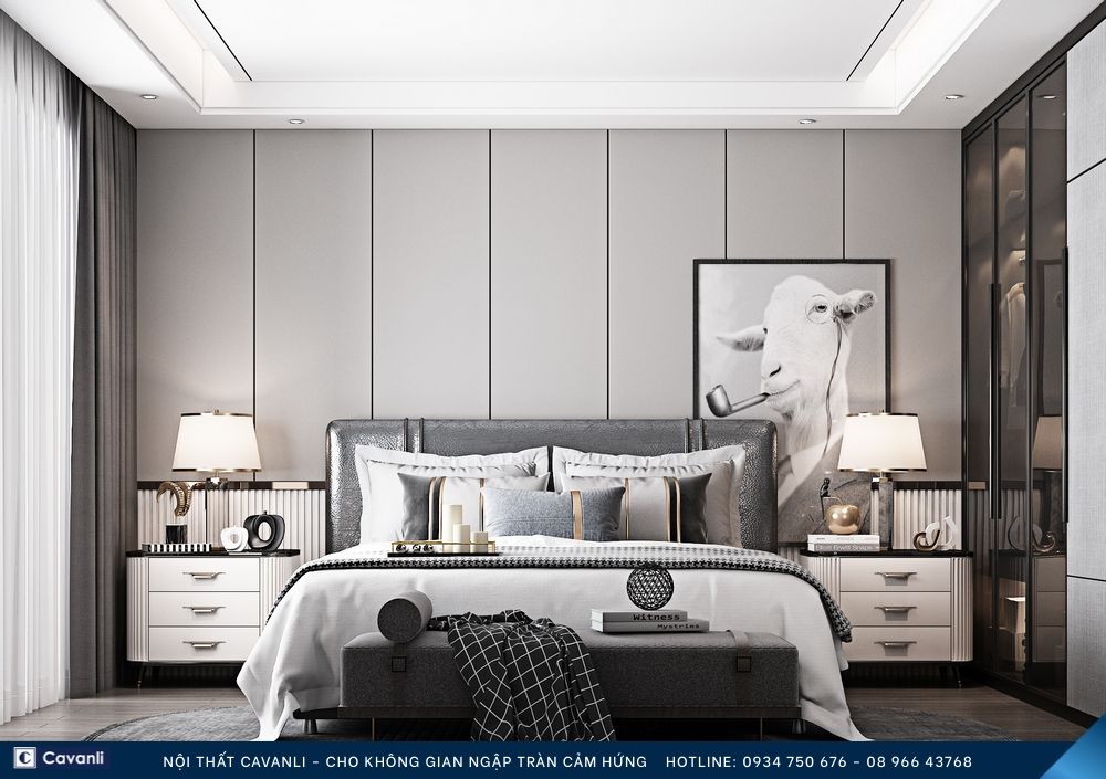 Thiết kế thi công nội thất phòng ngủ đẹp, liên hệ nội thất Cavanli