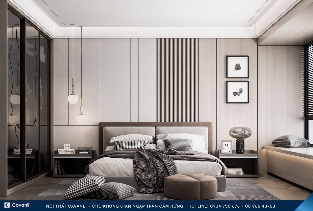 Thiết kế thi công nội thất phòng ngủ đẹp, liên hệ nội thất Cavanli