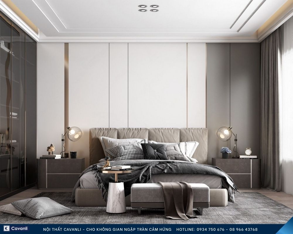 Thiết kế thi công nội thất phòng ngủ đẹp, liên hệ nội thất Cavanli