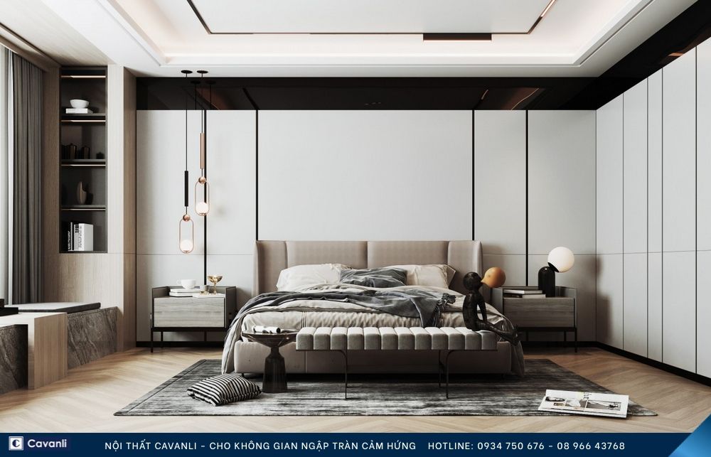 Thiết kế thi công nội thất phòng ngủ đẹp, liên hệ nội thất Cavanli