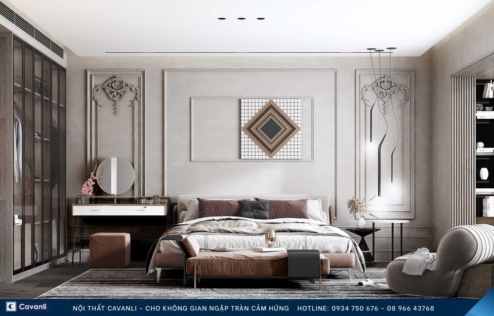 Thiết kế thi công nội thất phòng ngủ đẹp, liên hệ nội thất Cavanli