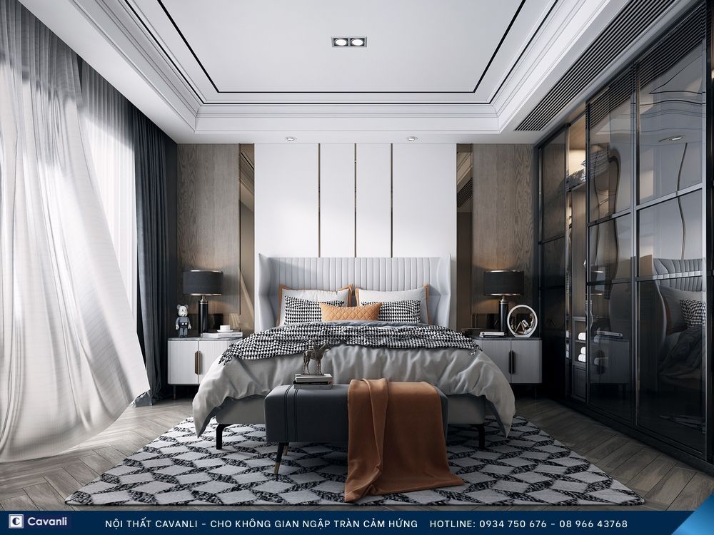 Thiết kế thi công nội thất phòng ngủ đẹp, liên hệ nội thất Cavanli