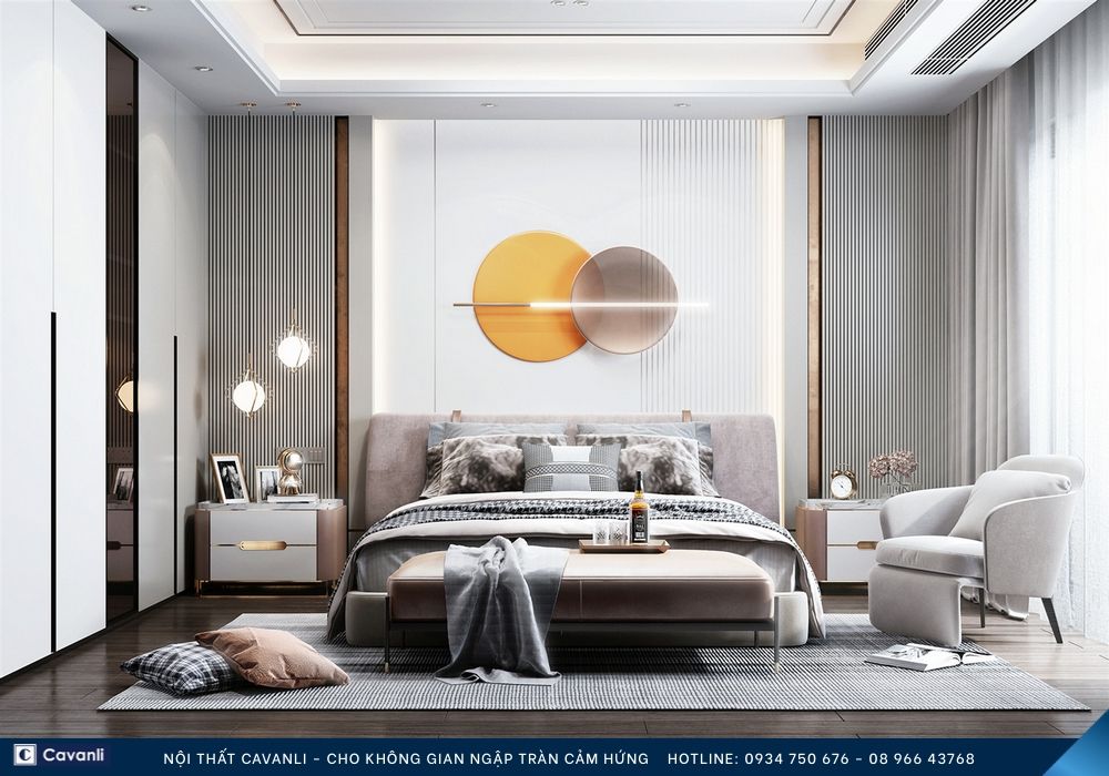 Thiết kế thi công nội thất phòng ngủ đẹp, liên hệ nội thất Cavanli