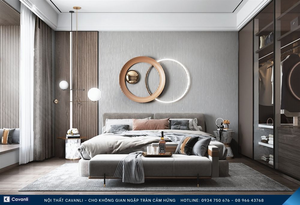 Thiết kế thi công nội thất phòng ngủ đẹp, liên hệ nội thất Cavanli