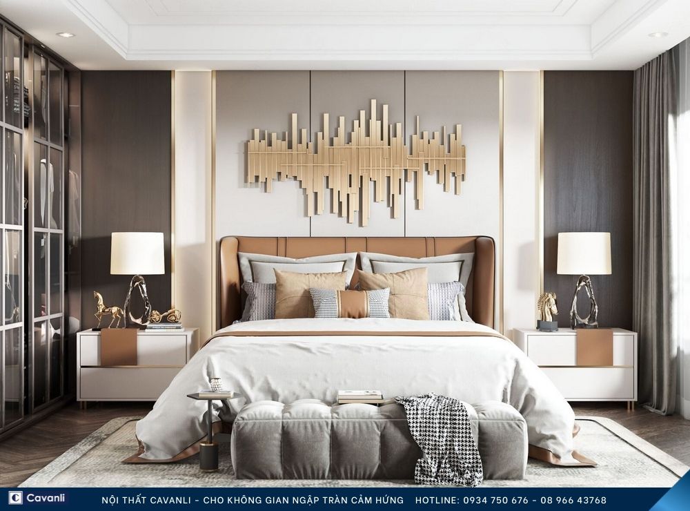 Thiết kế thi công nội thất phòng ngủ đẹp, liên hệ nội thất Cavanli