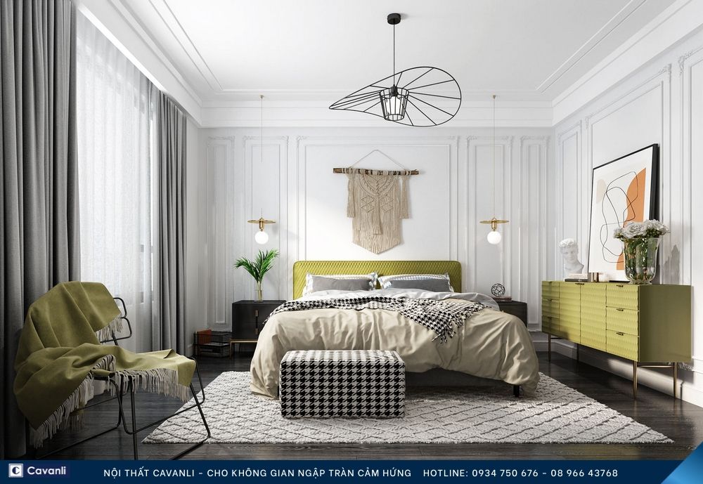 Thiết kế thi công nội thất phòng ngủ đẹp, liên hệ nội thất Cavanli
