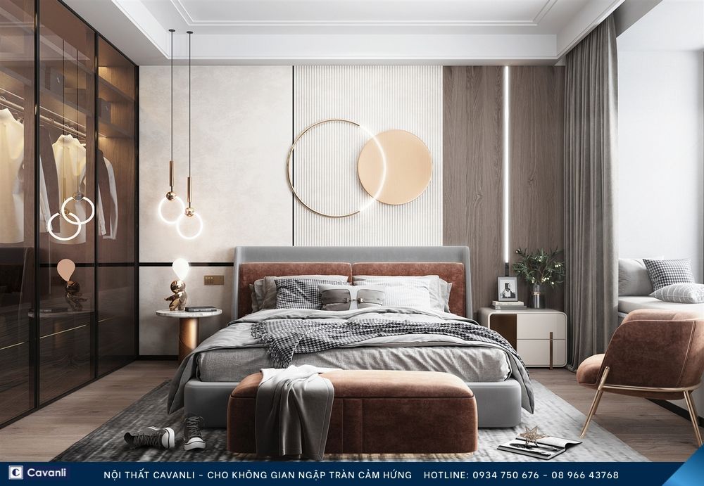 Thiết kế thi công nội thất phòng ngủ đẹp, liên hệ nội thất Cavanli