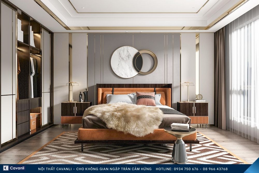 Thiết kế thi công nội thất phòng ngủ đẹp, liên hệ nội thất Cavanli