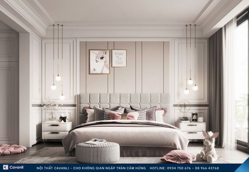 Thiết kế thi công nội thất phòng ngủ đẹp, liên hệ nội thất Cavanli