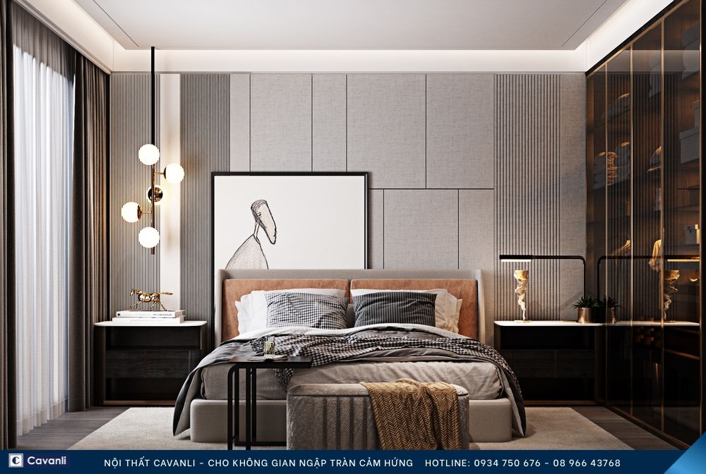 Thiết kế thi công nội thất phòng ngủ đẹp, liên hệ nội thất Cavanli